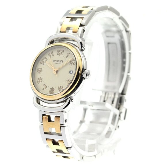 HERMES Pullman PU2.220 Date beige Dial Quartz Ladies Watch_890739 - Picture 1 of 6